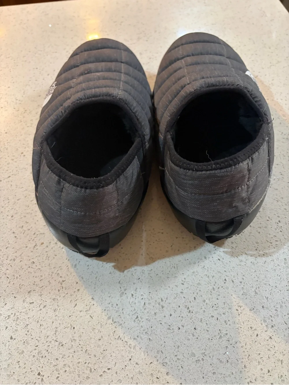 The North Face Men's ThermoBall Quilted Slip-On Mules — Black and Gray